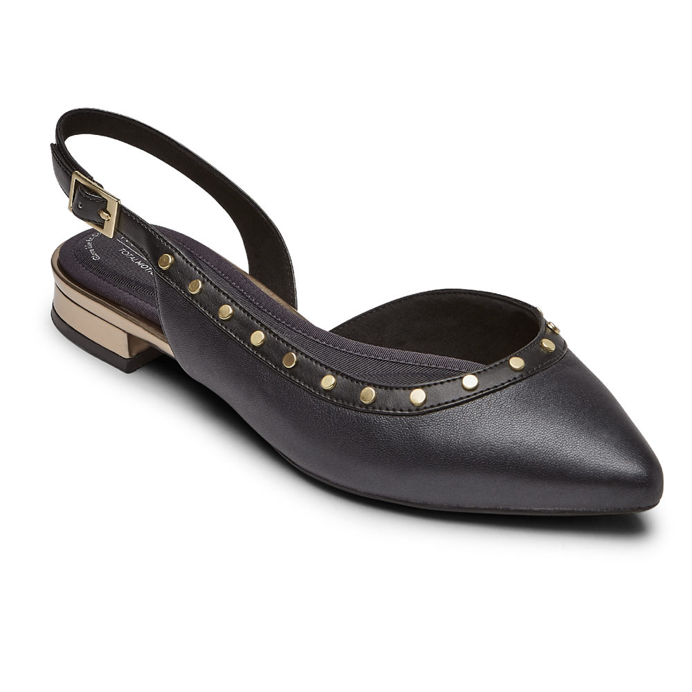 Rockport Womens Total Motion Zuly Studded - Slingback Black - MLE692410